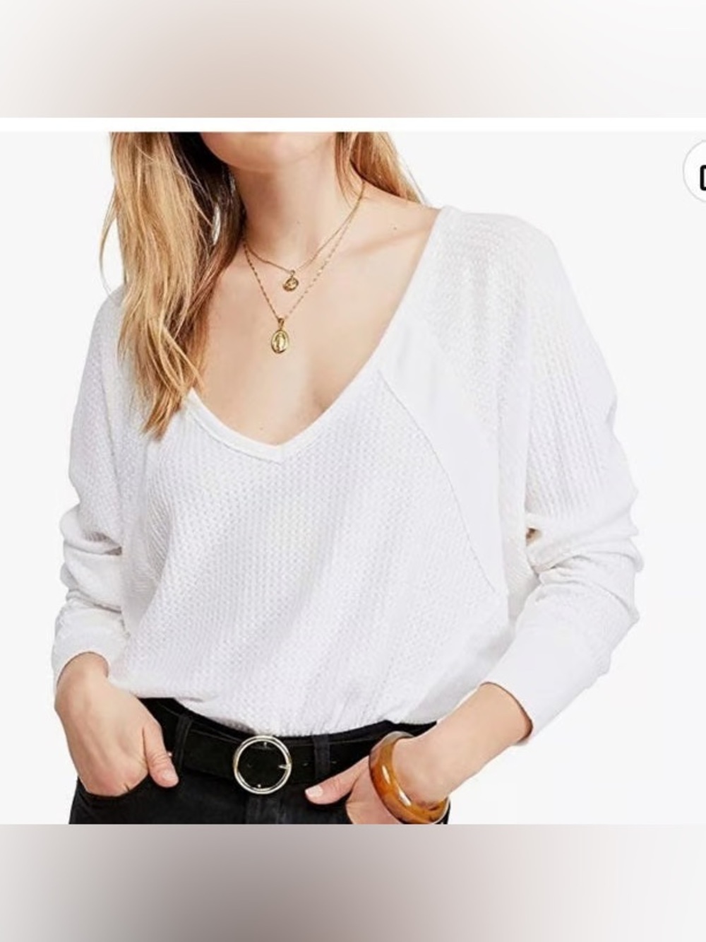 Free People Santa Clara Thermal Top Size Large
